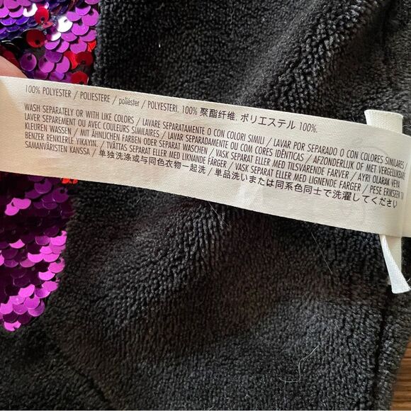 Disney Mickey Rainbow and Castle Sequin Plush Throw 48” x 56” Black and Rainbow - Picture 9 of 10